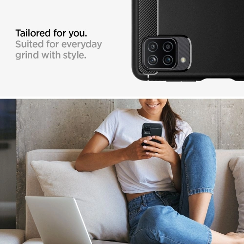 Kup Etui Spigen Rugged Armor Samsung Galaxy A12 Matná Černá - SPN1481BLK - {ean13} - Sklep Home Screen