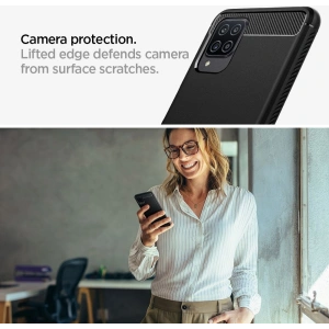 Kup Etui Spigen Rugged Armor Samsung Galaxy A12 Matte Black - SPN1481BLK - {ean13} - Sklep Home Screen
