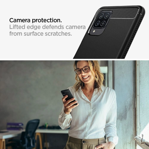 Kup Spigen Samsung Gehäuse Rugged Armor Galaxy A12 Mattschwarz - SPN1481BLK - {ean13} - Sklep Home Screen