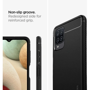 Kup Etui Spigen Rugged Armor Samsung Galaxy A12 Matte Black - SPN1481BLK - {ean13} - Sklep Home Screen