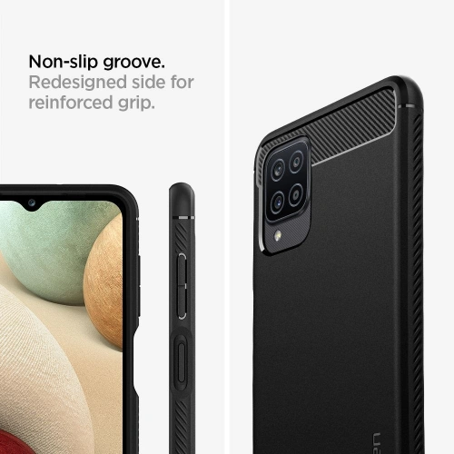Kup Etui Spigen Rugged Armor Samsung Galaxy A12 Matt Fekete - SPN1481BLK - {ean13} - Sklep Home Screen