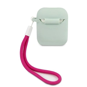 Kup Etui Guess GUACA2LSVSBF Apple AirPods cover niebieski fuksja/blue fuschia Silicone Vintage - GUE867BLUFCS - {ean13} - Sklep Home Screen