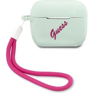 Kup Etui Guess GUACAPLSVSBF Apple AirPods Pro cover niebieski fuksja/blue fuschia Silicone Vintage - GUE870BLUFCS - {ean13} - Sklep Home Screen