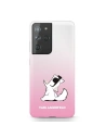 Etui Karl Lagerfeld KLHCS21LCFNRCPI Samsung Galaxy S21 Ultra kemény tok rózsaszín/pink Choupette Fun