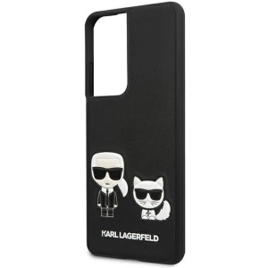 Buy Karl Lagerfeld KLHCS21LPCUSKCBK Samsung Galaxy S21 Ultra black hardcase Ikonik Karl & Choupette - KLD445BLK - {ean13} - Home Screen Store Europe