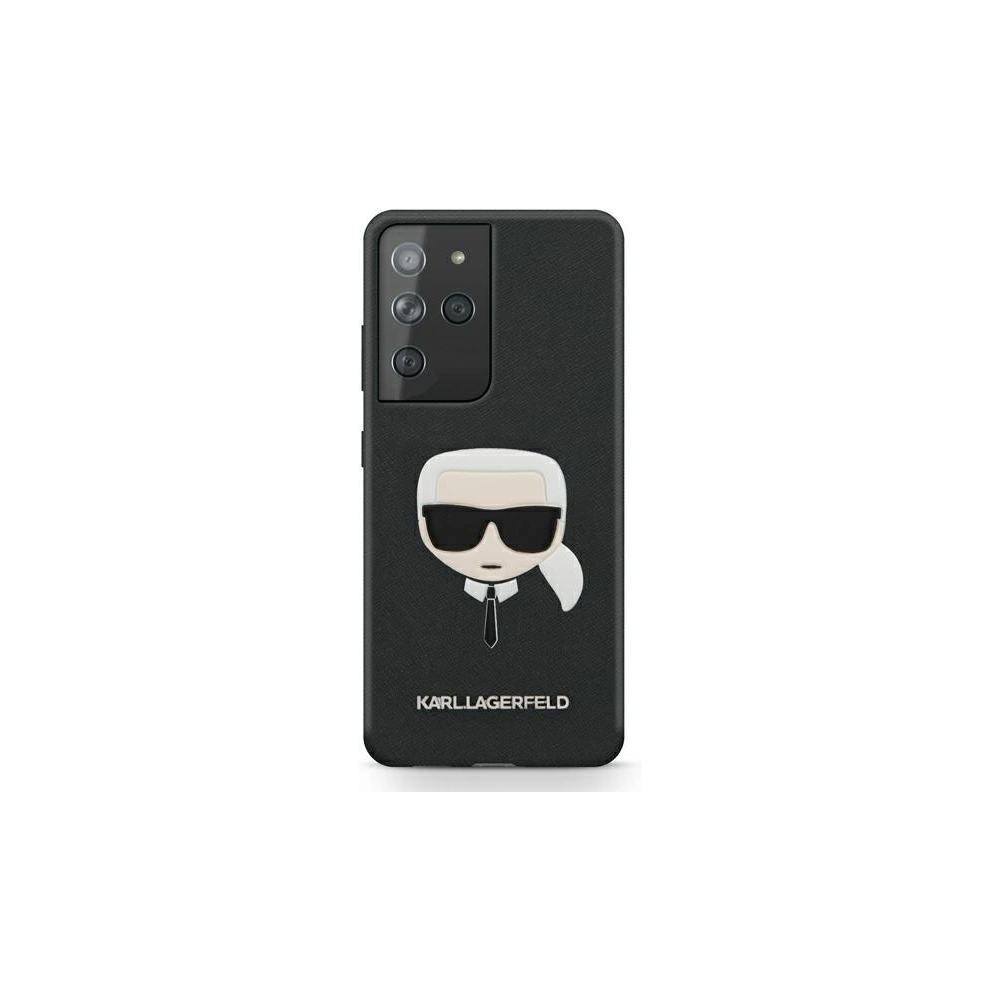 Etui Karl Lagerfeld KLHCS21LSAKHBK Samsung Galaxy S21 Ultra czarny/black hardcase Saffiano Ikonik Karl`s Head