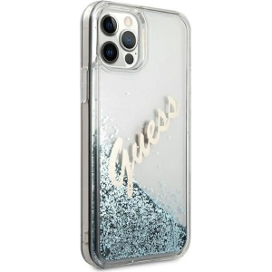 Buy Guess GUHCP12LGLVSBL Apple iPhone 12 Pro Max blue hardcase Glitter Vintage Script - GUE874BLU - {ean13} - Home Screen Store Europe
