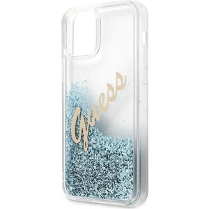 Buy Guess GUHCP12LGLVSBL Apple iPhone 12 Pro Max blue hardcase Glitter Vintage Script - GUE874BLU - {ean13} - Home Screen Store Europe