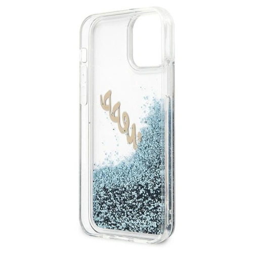 Kup Etui Guess GUHCP12LGLVSBL Apple iPhone 12 Pro Max niebieski/blue hardcase Glitter Vintage Script - GUE874BLU - {ean13} - Sklep Home Screen