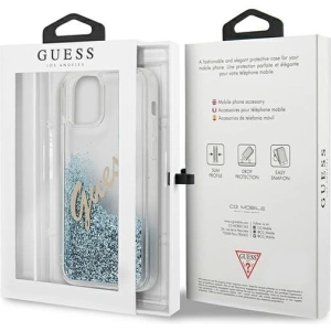 Buy Guess GUHCP12LGLVSBL Apple iPhone 12 Pro Max blue hardcase Glitter Vintage Script - GUE874BLU - {ean13} - Home Screen Store Europe
