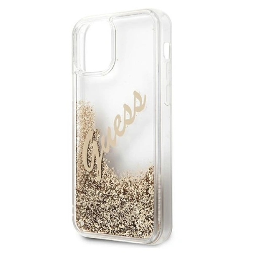 Buy Guess GUHCP12LGLVSGO Apple iPhone 12 Pro Max gold hardcase Glitter Vintage Script - GUE875GLD - {ean13} - Home Screen Store Europe