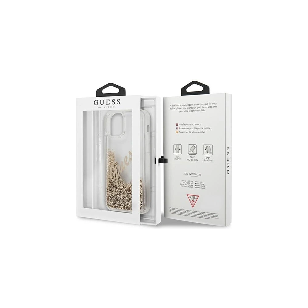 Etui Guess GUHCP12LGLVSGO Apple iPhone 12 Pro Max złoty/gold hardcase Glitter Vintage Script