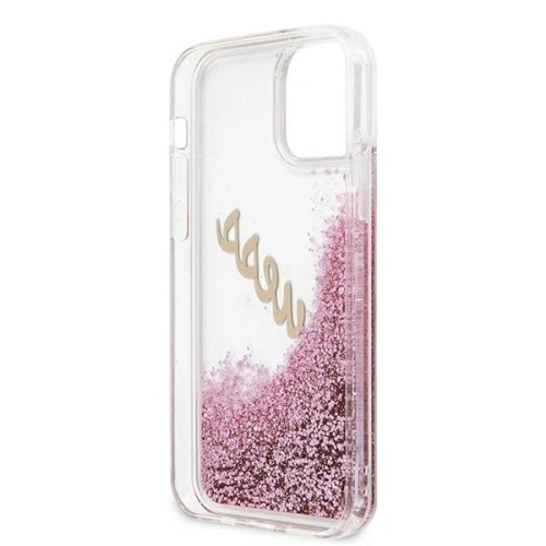 Kup Etui Guess GUHCP12LGLVSPI Apple iPhone 12 Pro Max rózsaszín/pink hardcase Glitter Vintage Script - GUE876PNK - {ean13} - Sklep Home Screen