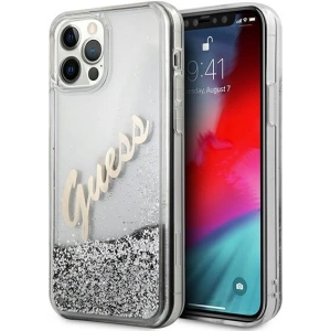Kup Etui Guess GUHCP12LGLVSSI Apple iPhone 12 Pro Max srebrny/silver hardcase Glitter Vintage Script - GUE877SLV - {ean13} - Sklep Home Screen