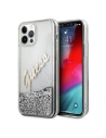 Etui Guess GUHCP12LGLVSSI Apple iPhone 12 Pro Max argintiu/silver hardcase Glitter Vintage Script