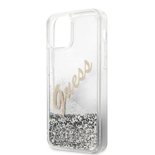 Kup Etui Guess GUHCP12LGLVSSI Apple iPhone 12 Pro Max srebrny/silver hardcase Glitter Vintage Script - GUE877SLV - {ean13} - Sklep Home Screen