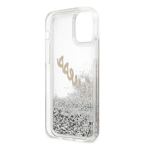 Kup Etui Guess GUHCP12LGLVSSI Apple iPhone 12 Pro Max srebrny/silver hardcase Glitter Vintage Script - GUE877SLV - {ean13} - Sklep Home Screen