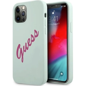 Buy Guess GUHCP12LLSVSBF Apple iPhone 12 Pro Max blue fuschia hardcase Silicone Vintage - GUE878BLUFCS - {ean13} - Home Screen Store Europe