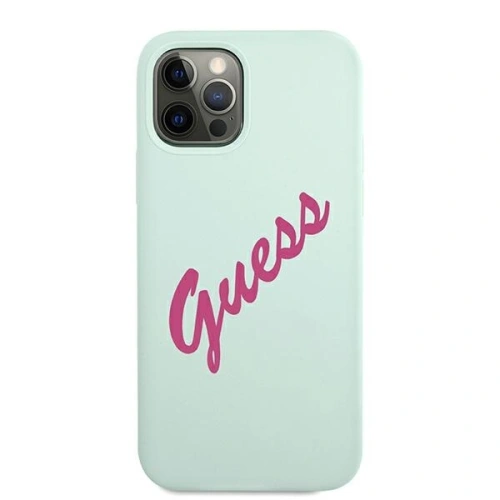 Buy Guess GUHCP12LLSVSBF Apple iPhone 12 Pro Max blue fuschia hardcase Silicone Vintage - GUE878BLUFCS - {ean13} - Home Screen Store Europe
