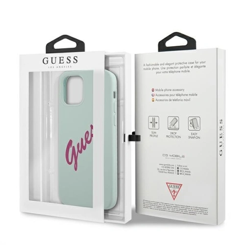 Buy Guess GUHCP12LLSVSBF Apple iPhone 12 Pro Max blue fuschia hardcase Silicone Vintage - GUE878BLUFCS - {ean13} - Home Screen Store Europe