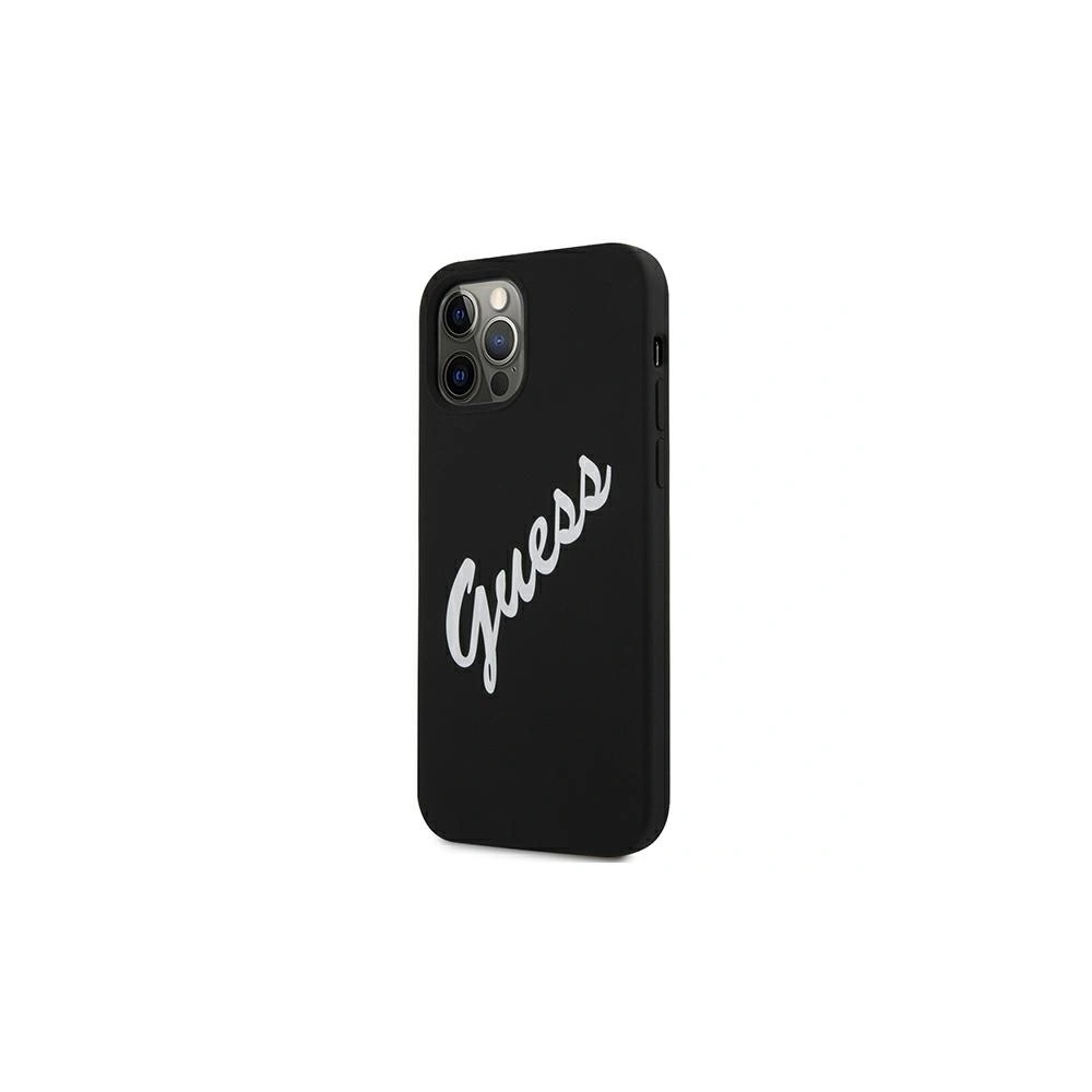 Etui Guess GUHCP12LLSVSBW Apple iPhone 12 Pro Max czarno biały/black white hardcase Silicone Vintage
