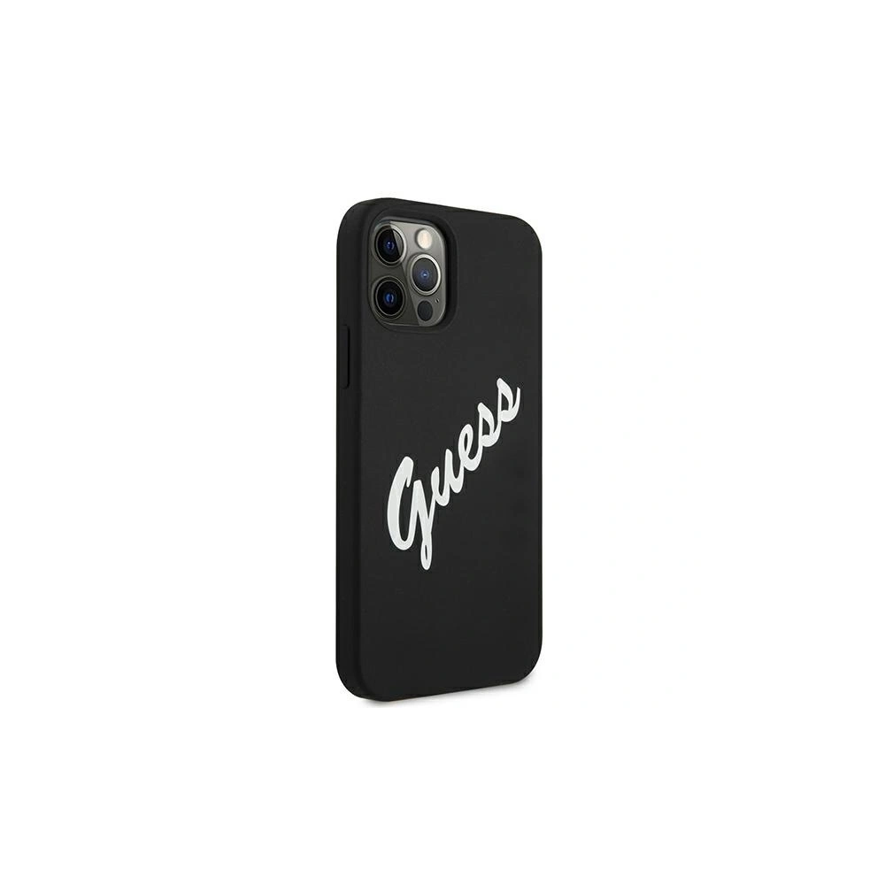 Etui Guess GUHCP12LLSVSBW Apple iPhone 12 Pro Max czarno biały/black white hardcase Silicone Vintage