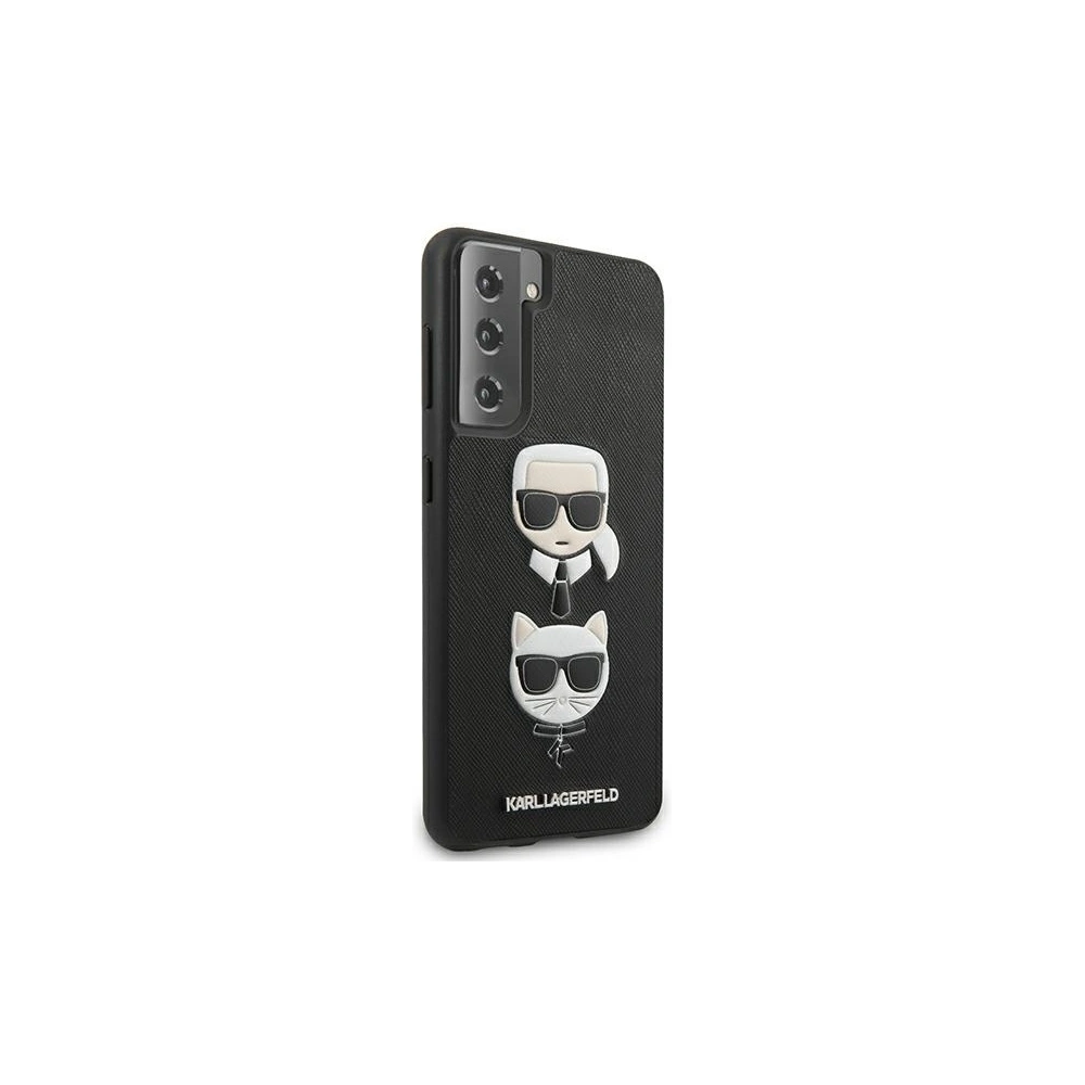 Etui Karl Lagerfeld KLHCS21MSAKICKCBK Samsung Galaxy S21+ Plus czarny/black hardcase Saffiano Ikonik Karl&Choupette Head