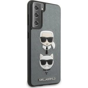 Kup Etui Karl Lagerfeld KLHCS21MSAKICKCSL Samsung Galaxy S21+ Plus srebrny/silver hardcase Saffiano Ikonik Karl&Choupette Head - KLD454SLV - {ean13} - Sklep Home Screen
