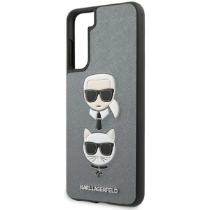 Kup Etui Karl Lagerfeld KLHCS21MSAKICKCSL Samsung Galaxy S21+ Plus srebrny/silver hardcase Saffiano Ikonik Karl&Choupette Head - KLD454SLV - {ean13} - Sklep Home Screen
