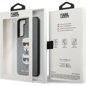 Kup Etui Karl Lagerfeld KLHCS21MSAKICKCSL Samsung Galaxy S21+ Plus srebrny/silver hardcase Saffiano Ikonik Karl&Choupette Head - KLD454SLV - {ean13} - Sklep Home Screen
