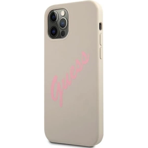 Buy Guess GUHCP12LLSVSGP Apple iPhone 12 Pro Max grey pink hardcase Silicone Vintage - GUE882GRYPNK - {ean13} - Home Screen Store Europe