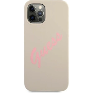 Buy Guess GUHCP12LLSVSGP Apple iPhone 12 Pro Max grey pink hardcase Silicone Vintage - GUE882GRYPNK - {ean13} - Home Screen Store Europe