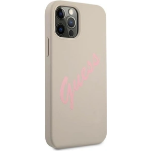 Buy Guess GUHCP12LLSVSGP Apple iPhone 12 Pro Max grey pink hardcase Silicone Vintage - GUE882GRYPNK - {ean13} - Home Screen Store Europe