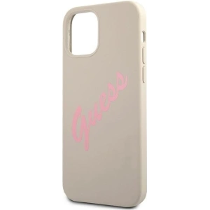 Buy Guess GUHCP12LLSVSGP Apple iPhone 12 Pro Max grey pink hardcase Silicone Vintage - GUE882GRYPNK - {ean13} - Home Screen Store Europe