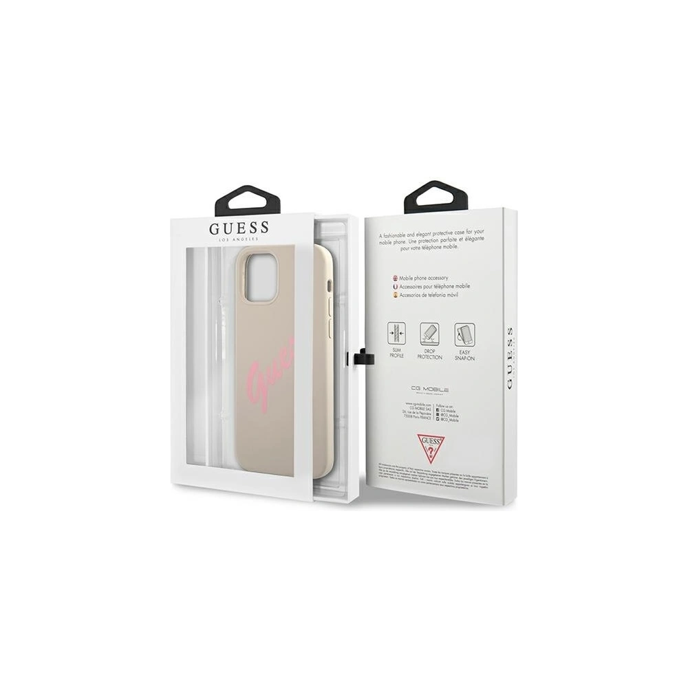 Etui Guess GUHCP12LLSVSGP Apple iPhone 12 Pro Max szaro różowy/grey pink hardcase Silicone Vintage