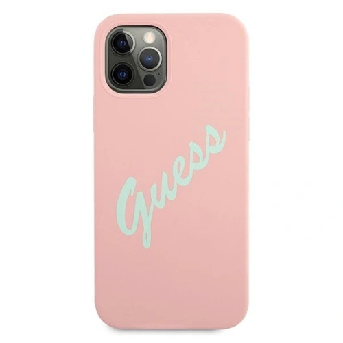 Buy Guess GUHCP12LLSVSPG Apple iPhone 12 Pro Max green pink hardcase Silicone Vintage - GUE883GRNPNK - {ean13} - Home Screen Store Europe