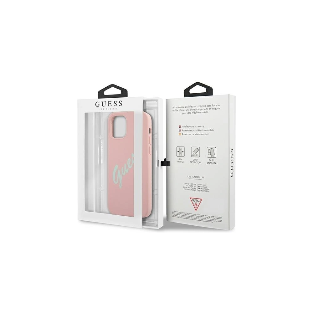 Etui Guess GUHCP12LLSVSPG Apple iPhone 12 Pro Max różowo zielony/green pink hardcase Silicone Vintage