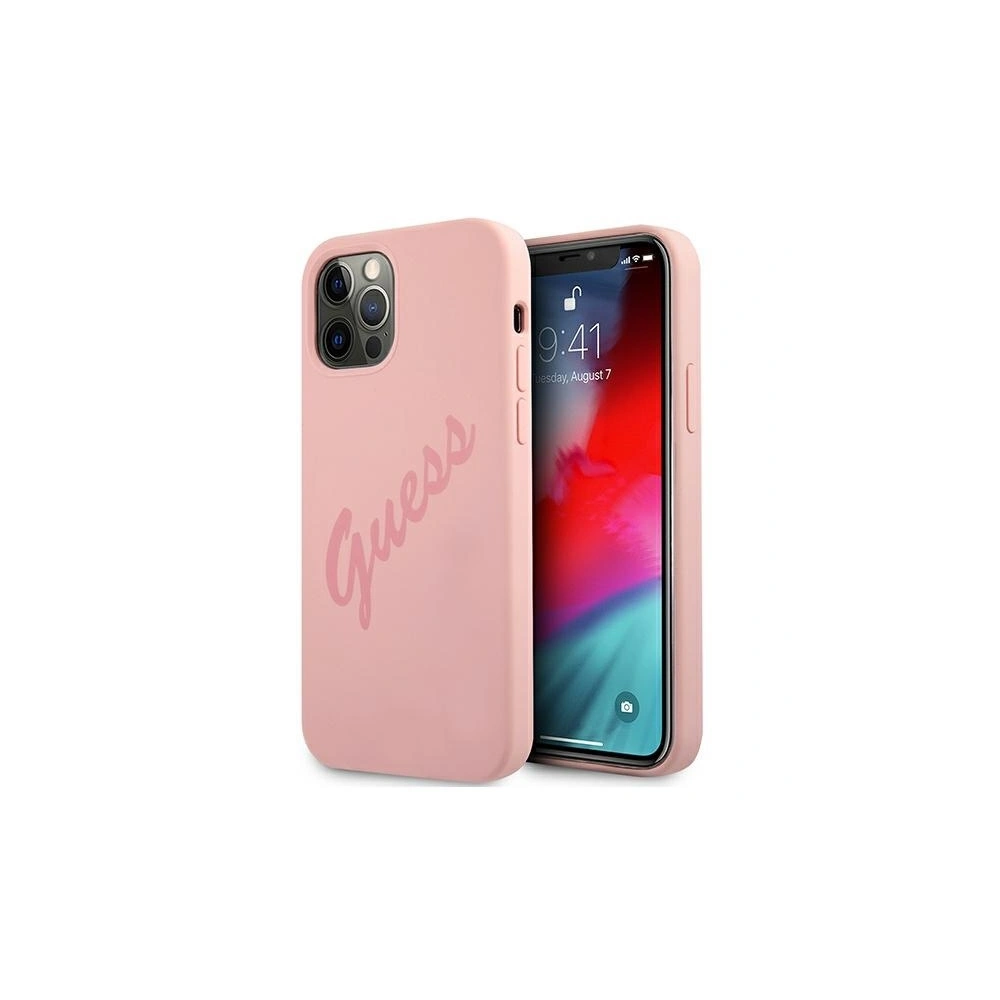 Etui Guess GUHCP12LLSVSPI Apple iPhone 12 Pro Max różowy/pink hardcase Script Vintage