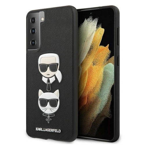 Kup Karl Lagerfeld Samsung Tasche KLHCS21SSAKICKCBK Galaxy S21 schwarz/schwarz Hartschale Saffiano Ikonik Karl&Choupette Head - KLD460BLK - {ean13} - Sklep Home Screen