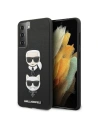 Karl Lagerfeld KLHCS21SSAKICKCBK Samsung Galaxy S21 black hardcase Saffiano Ikonik Karl&Choupette Head