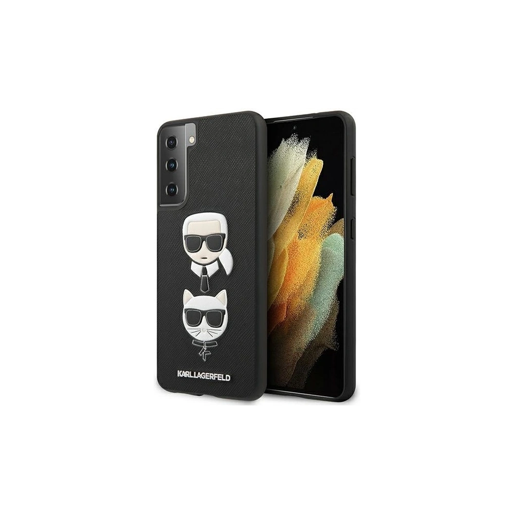 Etui Karl Lagerfeld KLHCS21SSAKICKCBK Samsung Galaxy S21 czarny/black hardcase Saffiano Ikonik Karl&Choupette Head