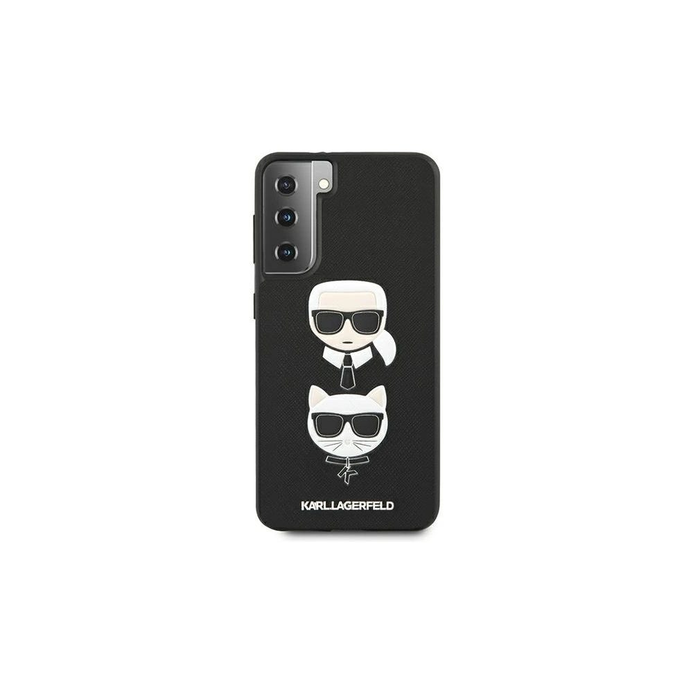 Etui Karl Lagerfeld KLHCS21SSAKICKCBK Samsung Galaxy S21 czarny/black hardcase Saffiano Ikonik Karl&Choupette Head