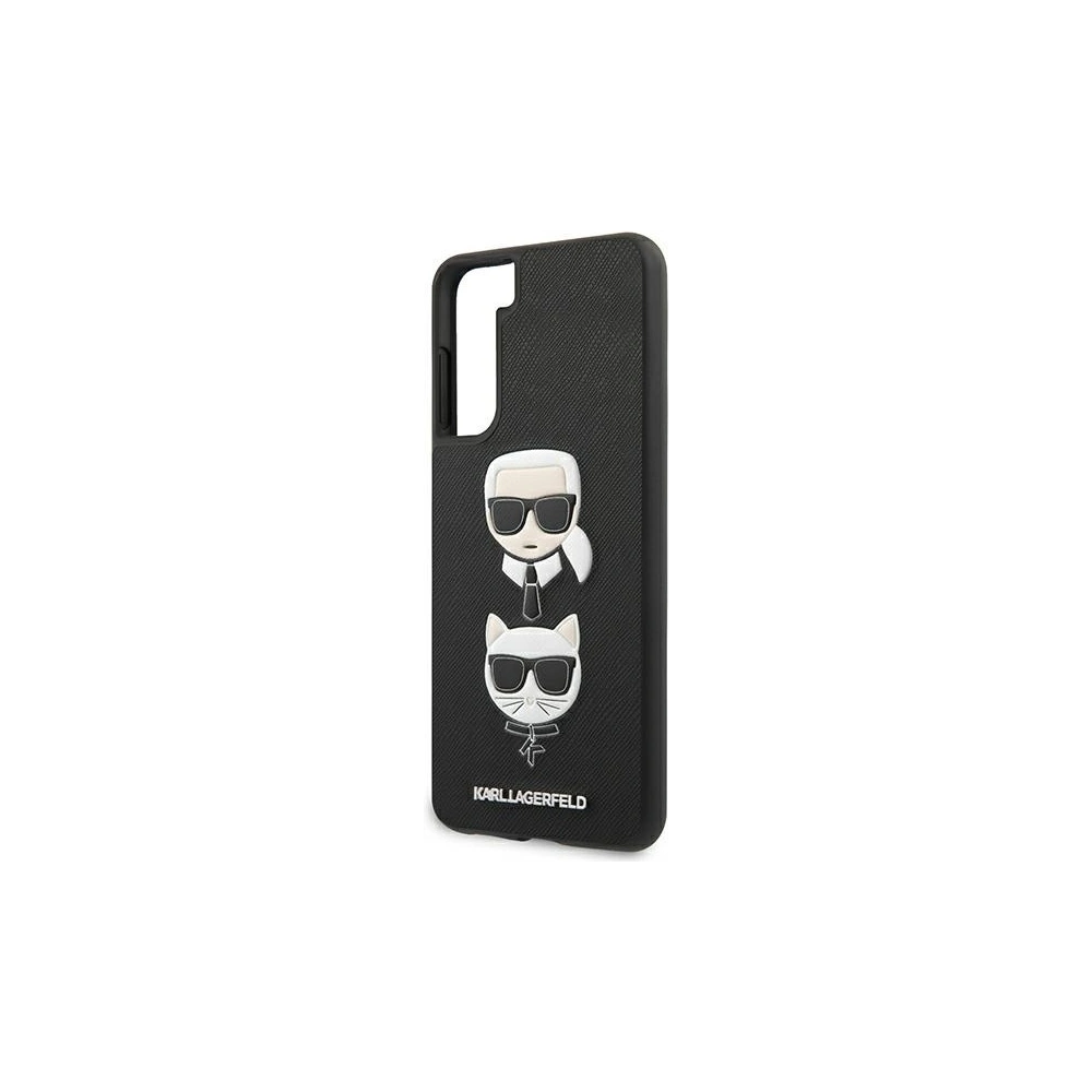 Etui Karl Lagerfeld KLHCS21SSAKICKCBK Samsung Galaxy S21 czarny/black hardcase Saffiano Ikonik Karl&Choupette Head