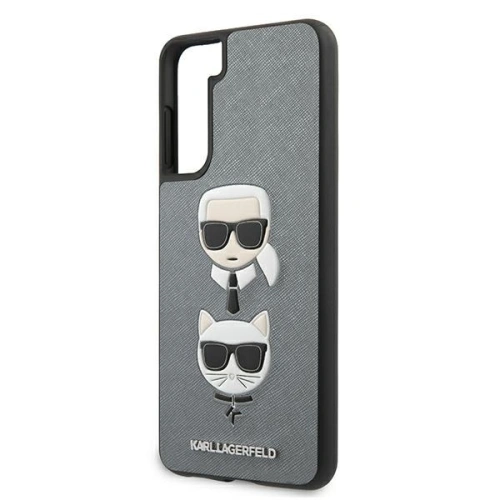 Buy Karl Lagerfeld KLHCS21SSAKICKCSL Samsung Galaxy S21 silver hardcase Saffiano Ikonik Karl&Choupette Head - KLD461SLV - {ean13} - Home Screen Store Europe