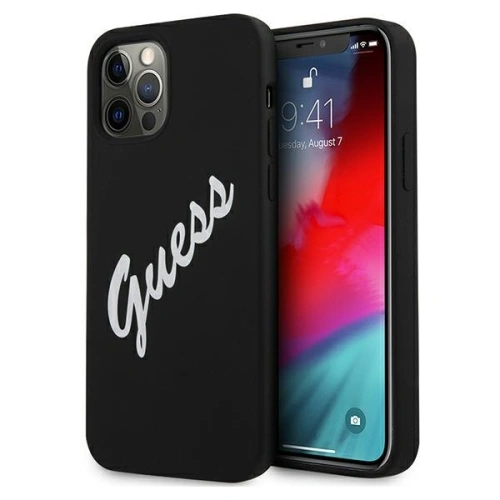 Kup Etui Guess GUHCP12MLSVSBW Apple iPhone 12/12 Pro czarno biały/black white hardcase Silicone Vintage - GUE892BLKWHT - {ean13} - Sklep Home Screen