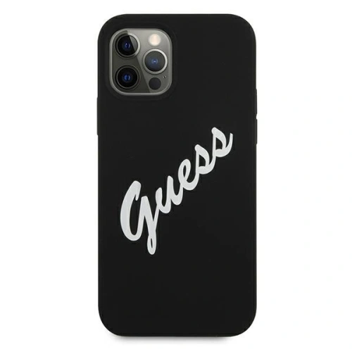 Kup Etui Guess GUHCP12MLSVSBW Apple iPhone 12/12 Pro czarno biały/black white hardcase Silicone Vintage - GUE892BLKWHT - {ean13} - Sklep Home Screen
