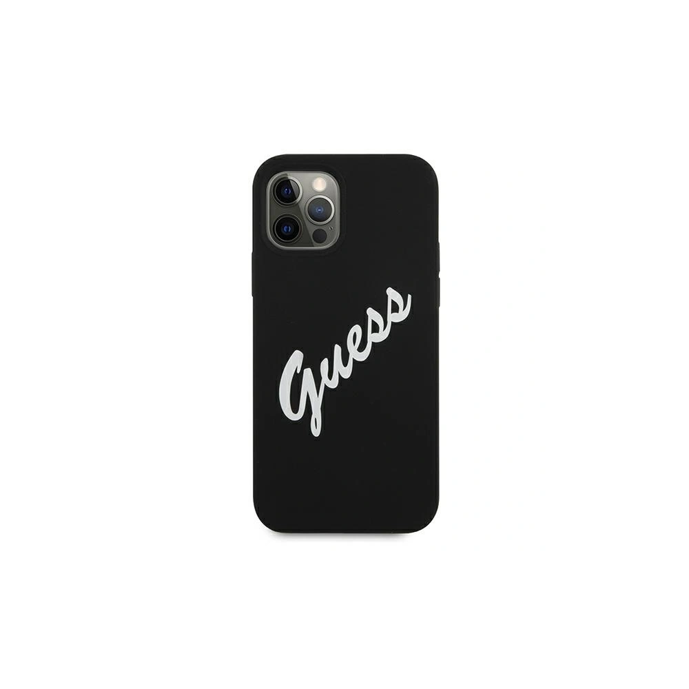 Etui Guess GUHCP12MLSVSBW Apple iPhone 12/12 Pro czarno biały/black white hardcase Silicone Vintage