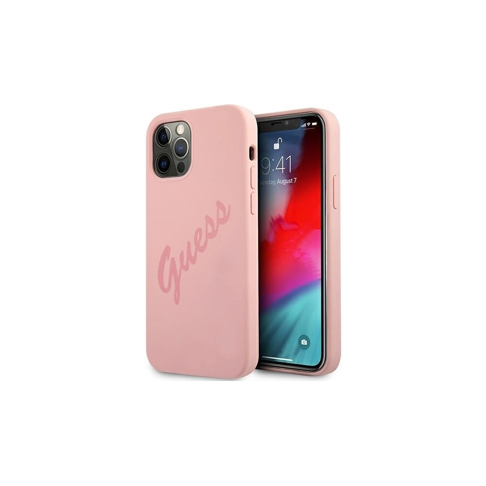 Etui Guess GUHCP12MLSVSPI Apple iPhone 12/12 Pro różowy/pink hardcase Script Vintage