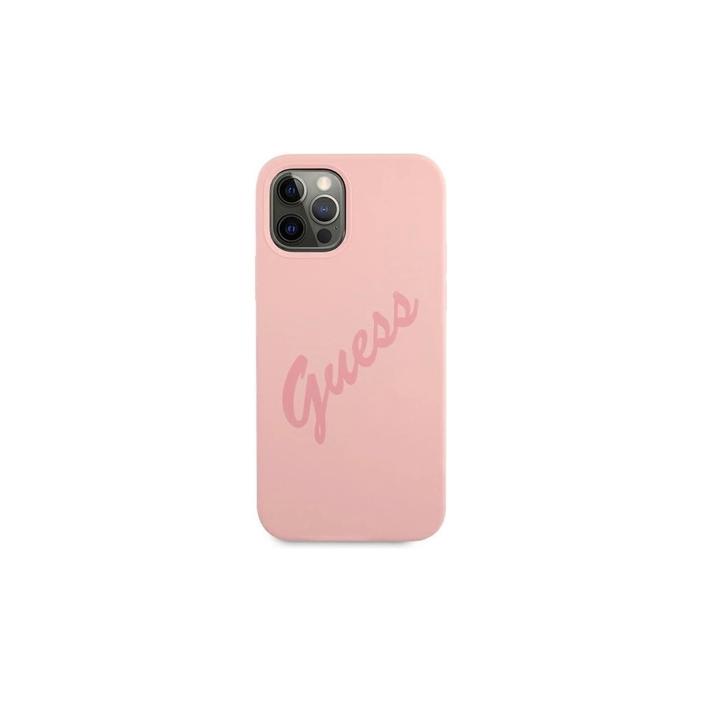 Etui Guess GUHCP12MLSVSPI Apple iPhone 12/12 Pro różowy/pink hardcase Script Vintage