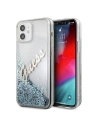 Etui Guess GUHCP12SGLVSBL Apple iPhone 12 mini albastru/blue hardcase Glitter Vintage Script